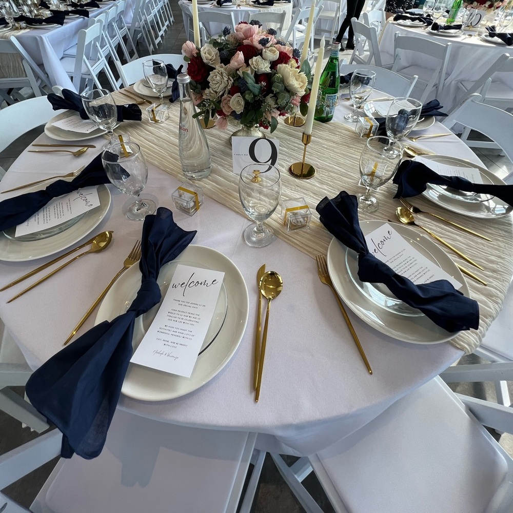 Navy Cotton Dinner Napkins (Set of 10)